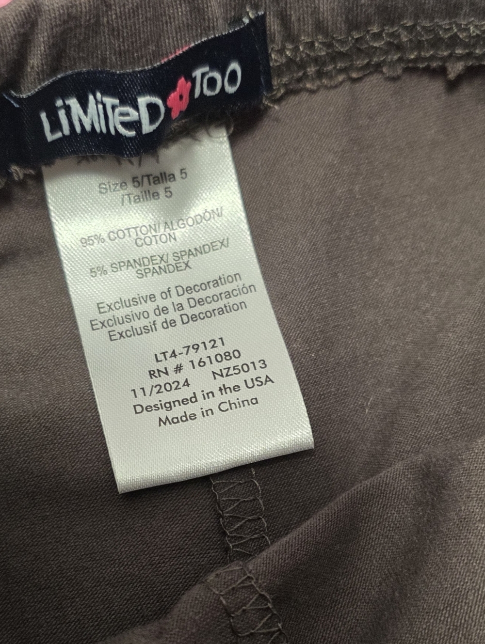 Limited Too Girls' Size 5 Legging Pack in Pink, Charcoal, Gray - New - Picture 9 of 9